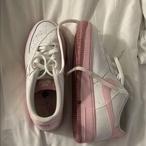 Nike Kids White and Pink Sneakers
